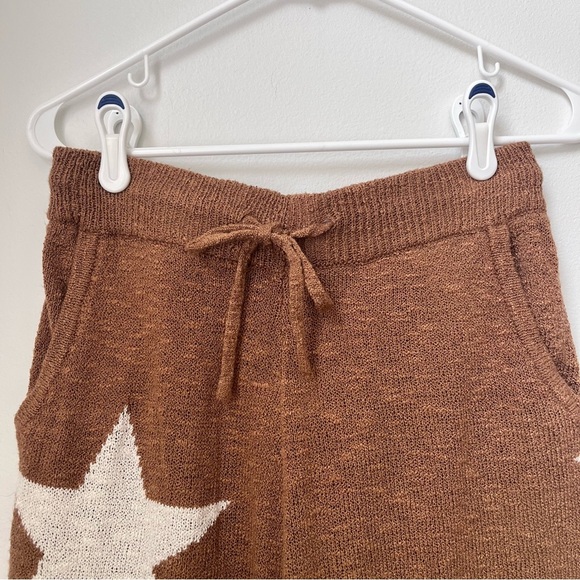 Promesa Pant and Top Set with Stars Brown Mocha Color Wide Leg Size Large - Picture 10 of 16